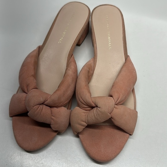 Loeffler Randall Elsie Suede Knot Slide Open Toe Sandal Shoes Pink Size 9.5 - Picture 5 of 9
